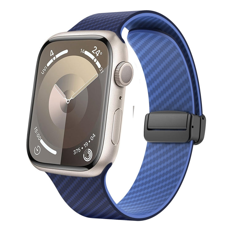 カーボンファイバー磁気ブラックバックルウォッチバンド、Apple Watch 42mm用、Apple Watch 38mm用