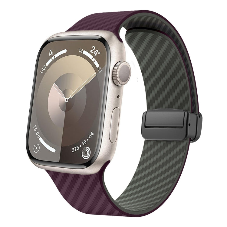 カーボンファイバー磁気ブラックバックルウォッチバンド、Apple Watch 42mm用、Apple Watch 38mm用