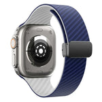 カーボンファイバー磁気ブラックバックルウォッチバンド、Apple Watch 42mm用、Apple Watch 38mm用
