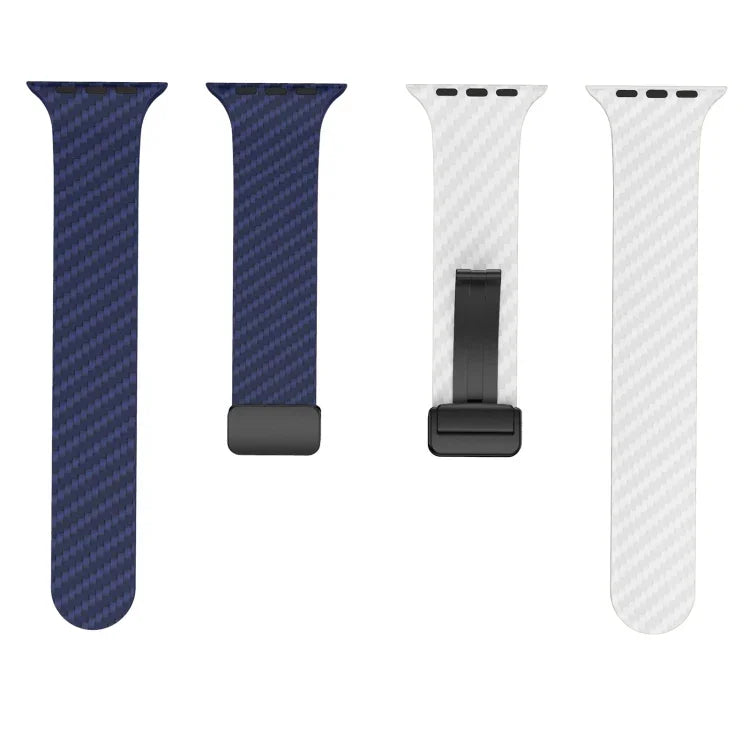 カーボンファイバー磁気ブラックバックルウォッチバンド、Apple Watch 42mm用、Apple Watch 38mm用