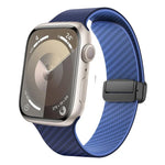 カーボンファイバー磁気ブラックバックルウォッチバンド、Apple Watch 42mm用、Apple Watch 38mm用