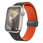 カーボンファイバー磁気ブラックバックルウォッチバンド、Apple Watch 42mm用、Apple Watch 38mm用