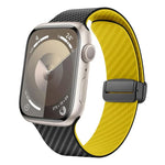 カーボンファイバー磁気ブラックバックルウォッチバンド、Apple Watch 42mm用、Apple Watch 38mm用