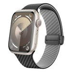 カーボンファイバー磁気ブラックバックルウォッチバンド、Apple Watch 42mm用、Apple Watch 38mm用