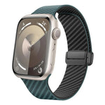 カーボンファイバー磁気ブラックバックルウォッチバンド、Apple Watch 42mm用、Apple Watch 38mm用
