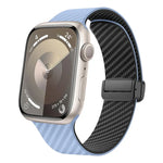カーボンファイバー磁気ブラックバックルウォッチバンド、Apple Watch 42mm用、Apple Watch 38mm用