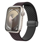 カーボンファイバー磁気ブラックバックルウォッチバンド、Apple Watch 42mm用、Apple Watch 38mm用