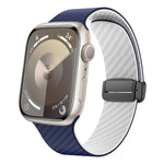 カーボンファイバー磁気ブラックバックルウォッチバンド、Apple Watch 42mm用、Apple Watch 38mm用