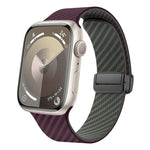 カーボンファイバー磁気ブラックバックルウォッチバンド、Apple Watch 42mm用、Apple Watch 38mm用