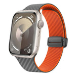 カーボンファイバー磁気ブラックバックルウォッチバンド、Apple Watch 42mm用、Apple Watch 38mm用