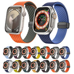 カーボンファイバー磁気ブラックバックルウォッチバンド、Apple Watch 42mm用、Apple Watch 38mm用