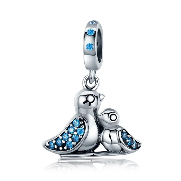S925シルバー インレイブルージェム バードブレスレットアクセサリー