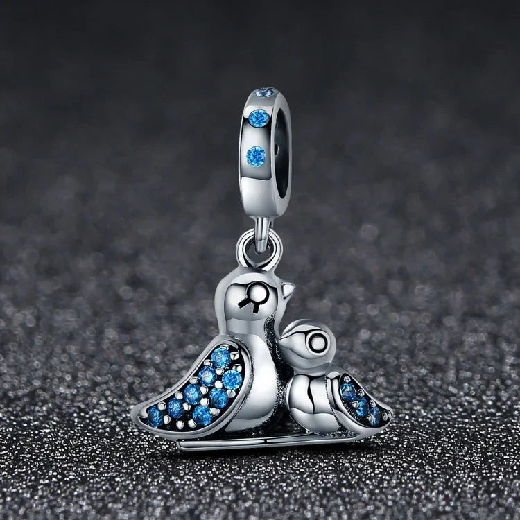 S925シルバー インレイブルージェム バードブレスレットアクセサリー