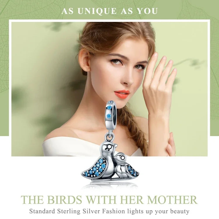 S925シルバー インレイブルージェム バードブレスレットアクセサリー