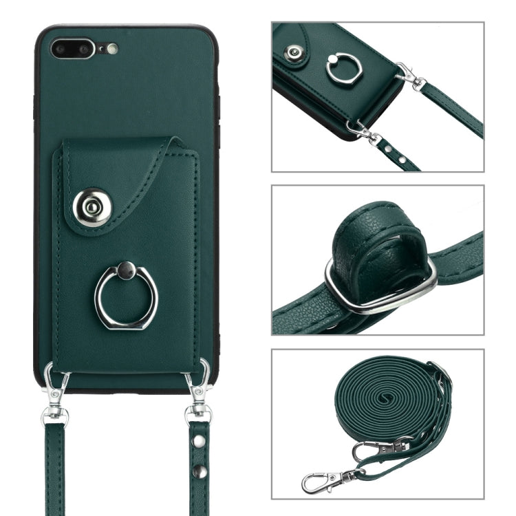 オルガンカードバッグリングホルダースマホケース 長いストラップ付き、iPhone 8 Plus / 7 Plus 用