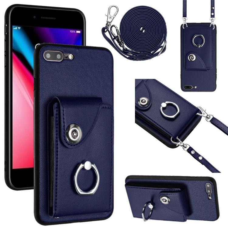 オルガンカードバッグリングホルダースマホケース 長いストラップ付き、iPhone 8 Plus / 7 Plus 用