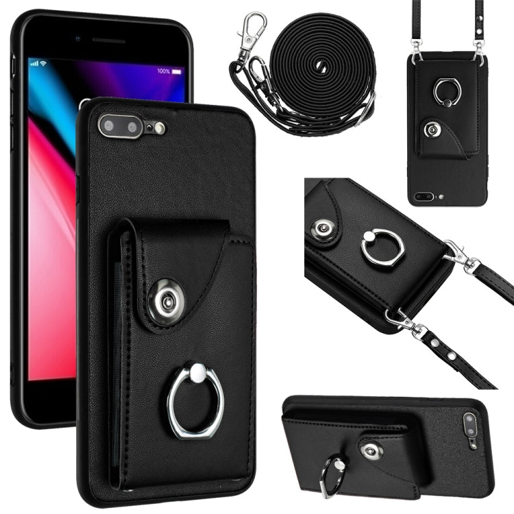 オルガンカードバッグリングホルダースマホケース 長いストラップ付き、iPhone 8 Plus / 7 Plus 用