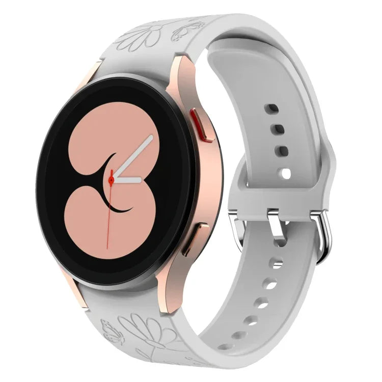 Butterfly Flower Embossed Silicone Watch Band, For Samsung Galaxy Watch 6
