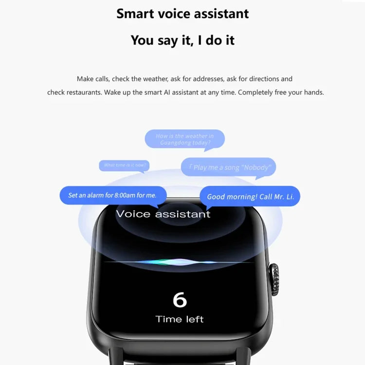 QS13 1.83インチ BT5.2 スマートスポーツウォッチ、Bluetooth通話 / 睡眠 / 血糖値 / 血中酸素 / 心拍数 / 血圧健康モニター対応