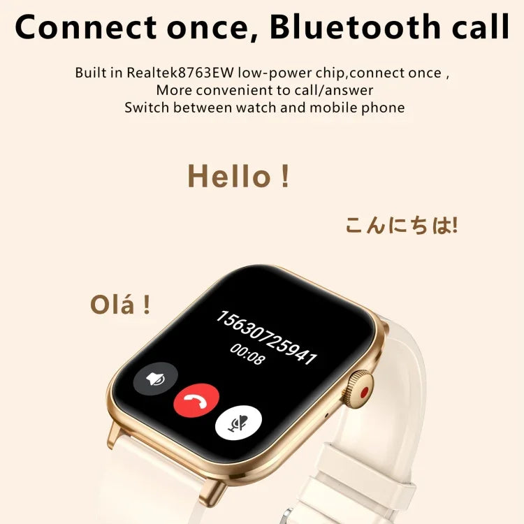 QX9 1.96インチ BT5.2 スマートスポーツウォッチ、Bluetooth通話 / 睡眠 / 血中酸素 / 心拍数 / 血圧健康モニター対応