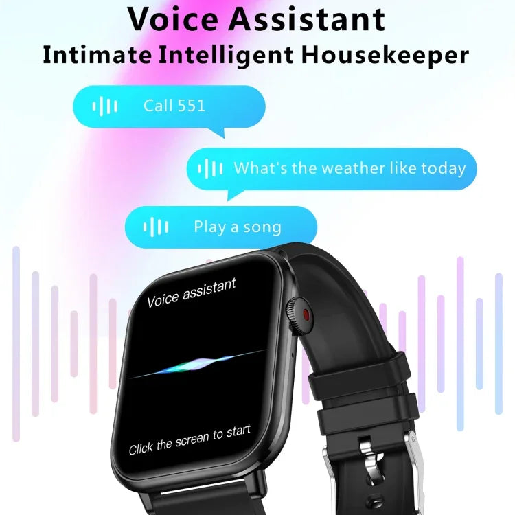 QX9 1.96インチ BT5.2 スマートスポーツウォッチ、Bluetooth通話 / 睡眠 / 血中酸素 / 心拍数 / 血圧健康モニター対応