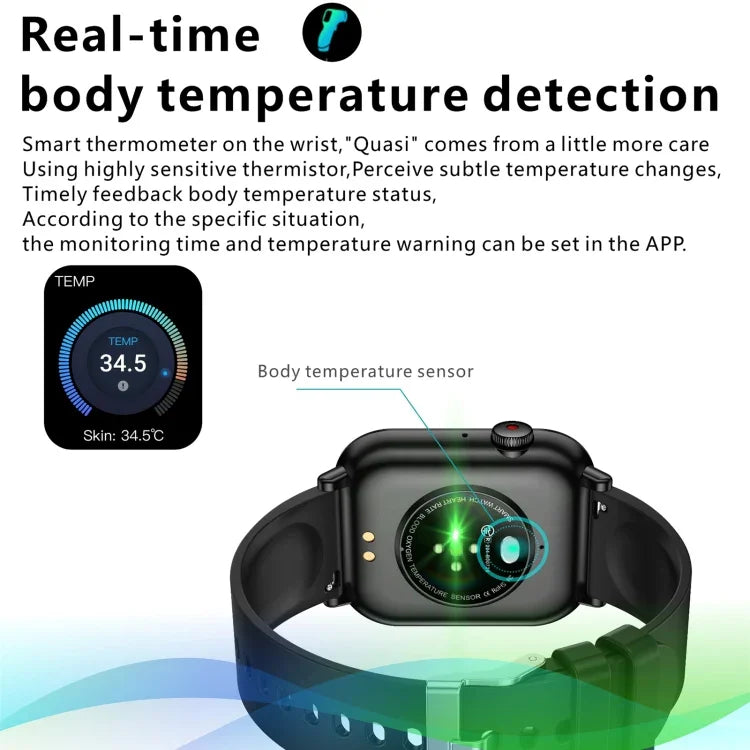 QX9 1.96インチ BT5.2 スマートスポーツウォッチ、Bluetooth通話 / 睡眠 / 血中酸素 / 心拍数 / 血圧健康モニター対応