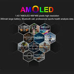 LEMFO AK59 1.43インチ AMOLED ラウンドスクリーン シリコンストラップ スマートウォッチ
