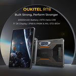 OUKITEL RT8 4G ネットワーク IP68/IP69K 耐衝撃タブレット、11インチ Android 13 MediaTek Helio G99 クアッドコア デュアルSIM対応、EUプラグ、RT8 6GB+256GB
