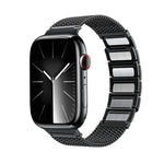 マグネット留め具編み込みチェーンステンレススチール時計バンド、Apple Watch SE 2023 44mm用、Apple Watch SE 2023 40mm用、Apple Watch Ultra 2 49mm用、Apple Watch Series 9 45mm用、Apple Watch Series 9 41mm用、Apple Watch Ultra 49mm用