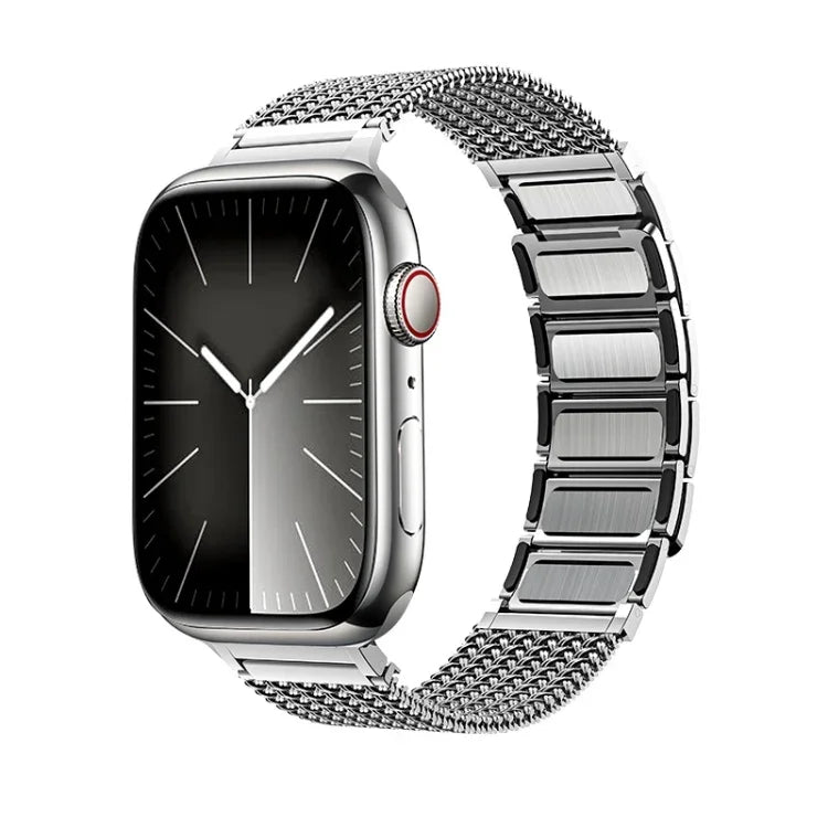 磁気留め具編み込みチェーンステンレススチールウォッチバンド、Apple Watch 42mm用、Apple Watch 38mm用
