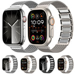 マグネット留め具編み込みチェーンステンレススチール時計バンド、Apple Watch SE 2023 44mm用、Apple Watch SE 2023 40mm用、Apple Watch Ultra 2 49mm用、Apple Watch Series 9 45mm用、Apple Watch Series 9 41mm用、Apple Watch Ultra 49mm用