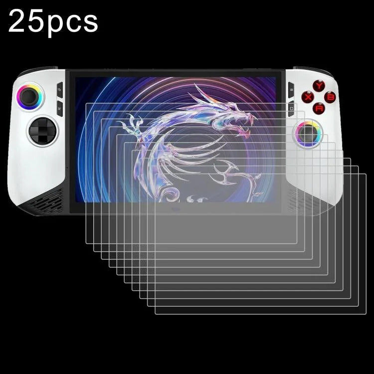 25枚セット 9H 0.3mm 耐爆強化ガラスフィルム、MSI Claw 8 AI+用、MSI Claw 7インチゲームコンソール用