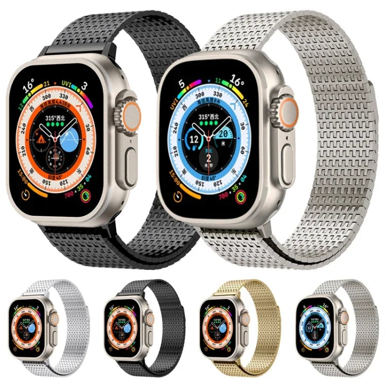 ミラネーゼループ磁気留め具ステンレススチールウォッチバンド、Apple Watch 42mm用、Apple Watch 38mm用
