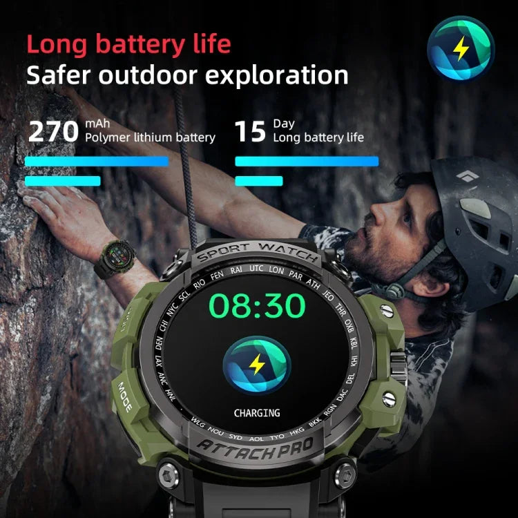 LOKMAT ATTACK Pro 1.39インチ BT5.1 スマートスポーツウォッチ、Bluetooth通話 / 睡眠 / 心拍数 / 血圧健康モニター対応