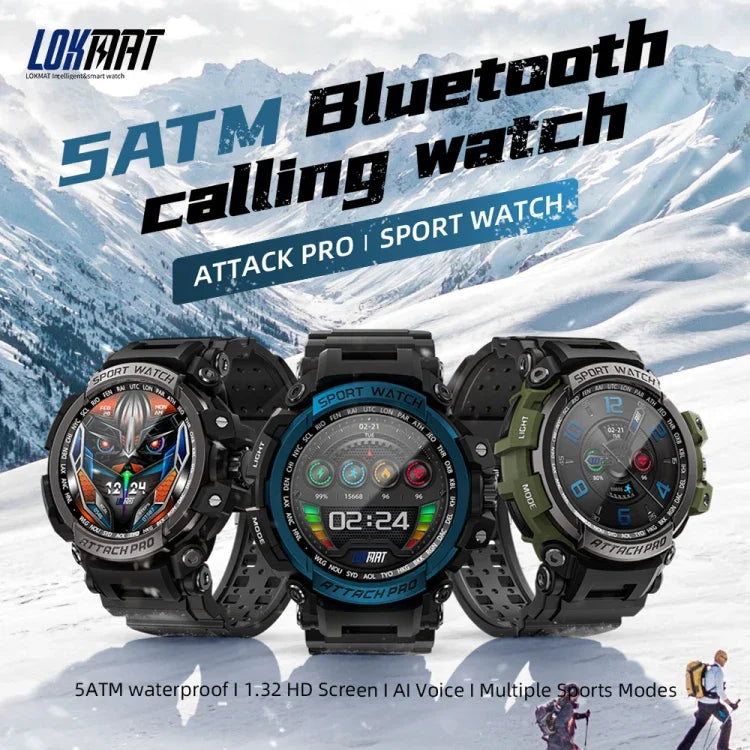 LOKMAT ATTACK Pro 1.39インチ BT5.1 スマートスポーツウォッチ、Bluetooth通話 / 睡眠 / 心拍数 / 血圧健康モニター対応