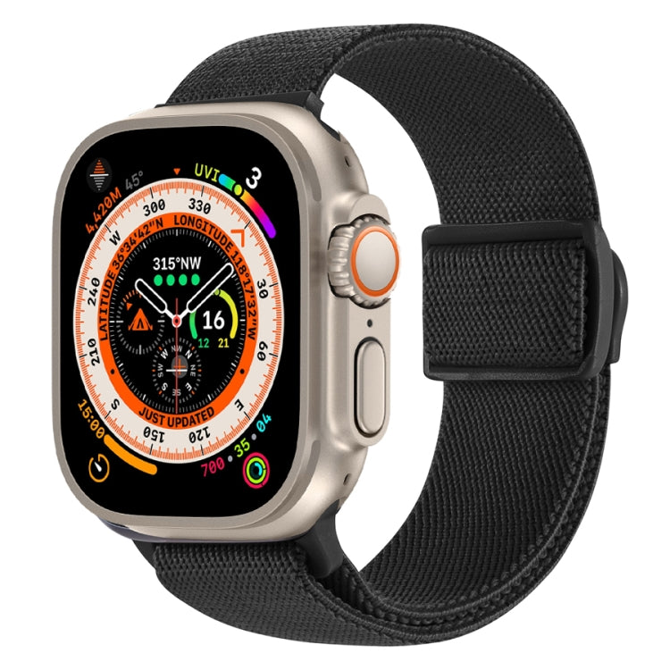 カーボンファイバー調スナップバックルナイロンウォッチバンド、Apple Watch SE 2023 40mm用、Apple Watch Ultra 2 49mm用、Apple Watch Series 9 45mm用