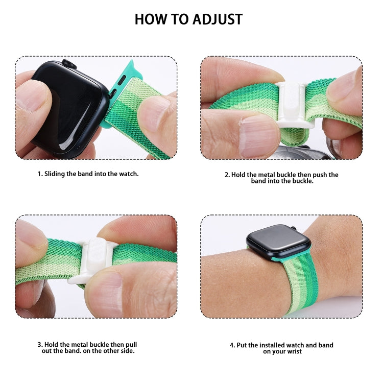 カーボンファイバー調スナップバックルナイロンウォッチバンド、Apple Watch SE 2023 40mm用、Apple Watch Ultra 2 49mm用、Apple Watch Series 9 45mm用