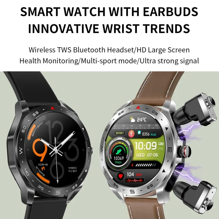 LEMFO T95 1.52インチIPSスクリーン 2イン1 Bluetoothイヤホン スマートウォッチ 健康モニタリング対応