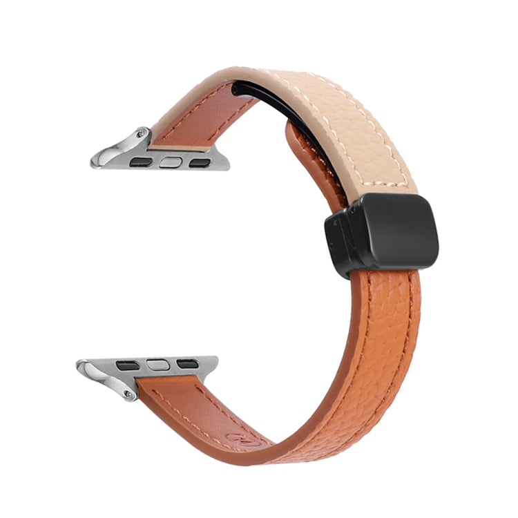 スリム磁気バックル本革ウォッチバンド、Apple Watch 38mm用