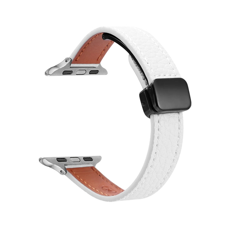スリム磁気バックル本革ウォッチバンド、Apple Watch 38mm用