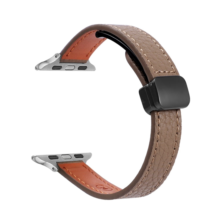 スリム磁気バックル本革ウォッチバンド、Apple Watch 38mm用