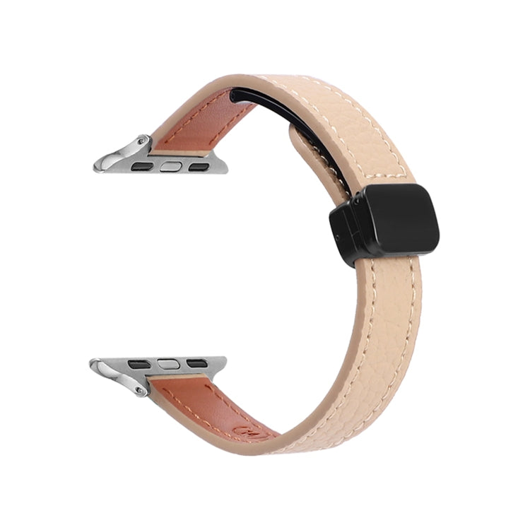 スリム磁気バックル本革ウォッチバンド、Apple Watch 38mm用