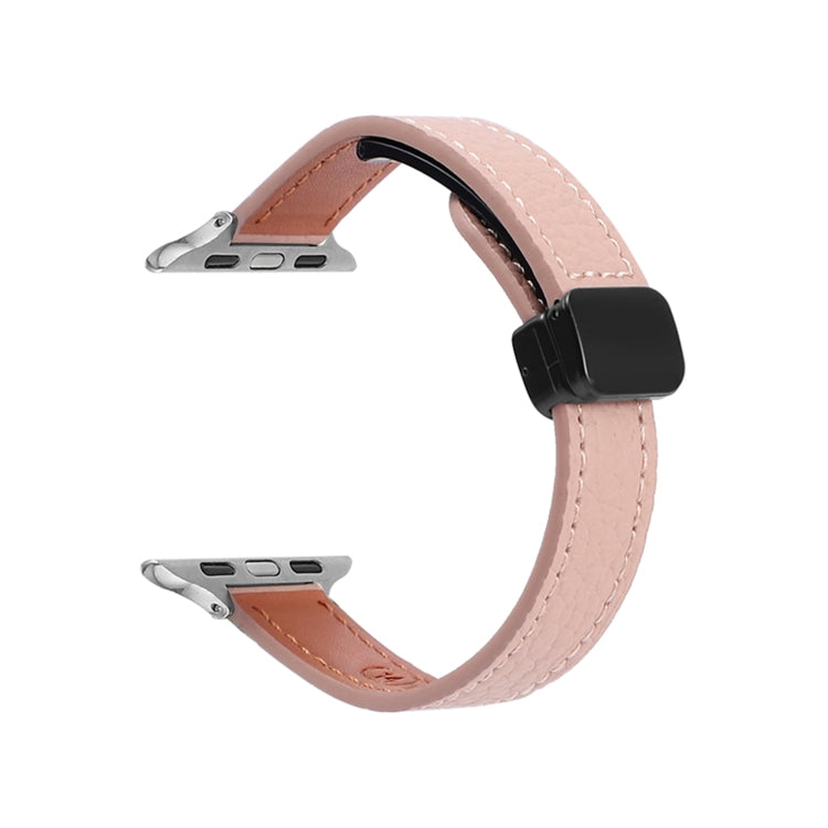 スリム磁気バックル本革ウォッチバンド、Apple Watch 38mm用