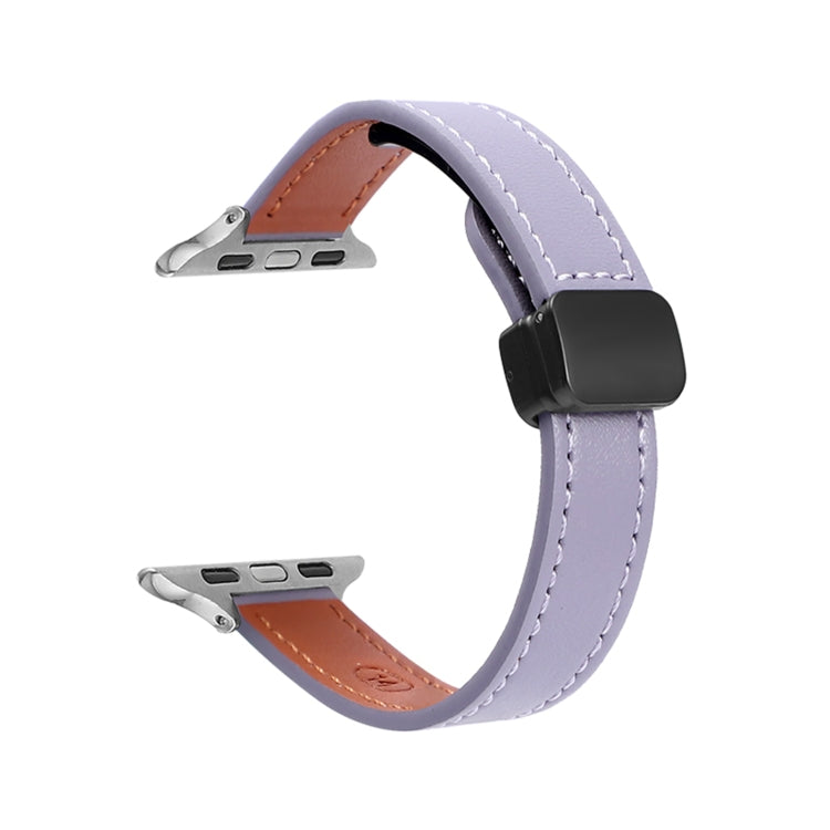 Slim Magnetic Buckle Genuine Leather Watch Band, For Apple Watch Series 2 42mm