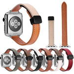 スリム磁気バックル本革ウォッチバンド、Apple Watch 38mm用