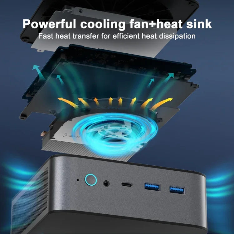 GXMO H90 Windows 11 Intel Core i7 11390H Processor Mini Computer, Without RAM & SSD