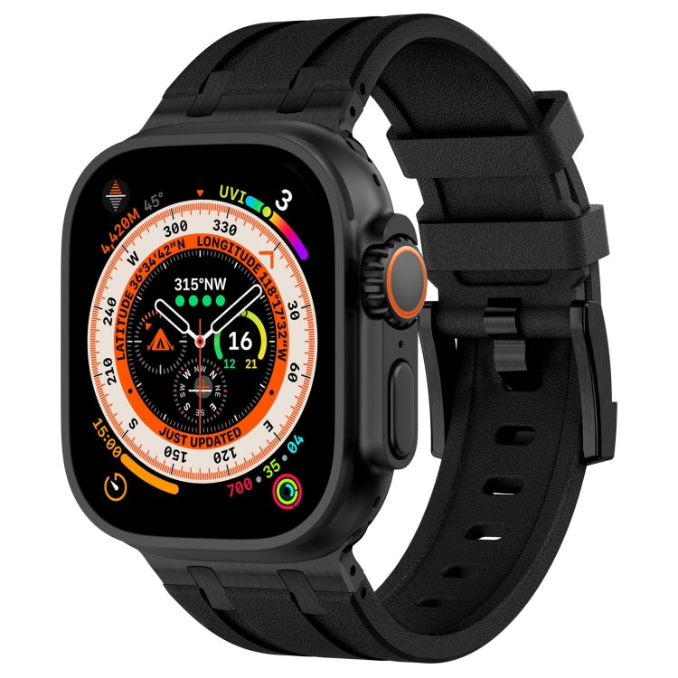 ストーングレイン液体シリコンウォッチバンド、Apple Watch SE 2023 44mm用、Apple Watch Ultra 2 49mm用、Apple Watch Series 9 45mm用、Apple Watch Ultra 49mm用