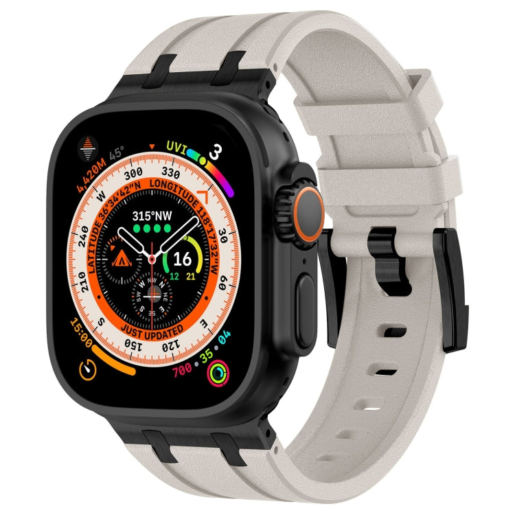 ストーングレイン液体シリコンウォッチバンド、Apple Watch SE 2023 44mm用、Apple Watch Ultra 2 49mm用、Apple Watch Series 9 45mm用、Apple Watch Ultra 49mm用