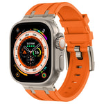 ストーングレイン液体シリコンウォッチバンド、Apple Watch SE 2023 44mm用、Apple Watch Ultra 2 49mm用、Apple Watch Series 9 45mm用、Apple Watch Ultra 49mm用
