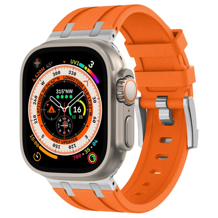 ストーングレイン液体シリコンウォッチバンド、Apple Watch SE 2023 44mm用、Apple Watch Ultra 2 49mm用、Apple Watch Series 9 45mm用、Apple Watch Ultra 49mm用